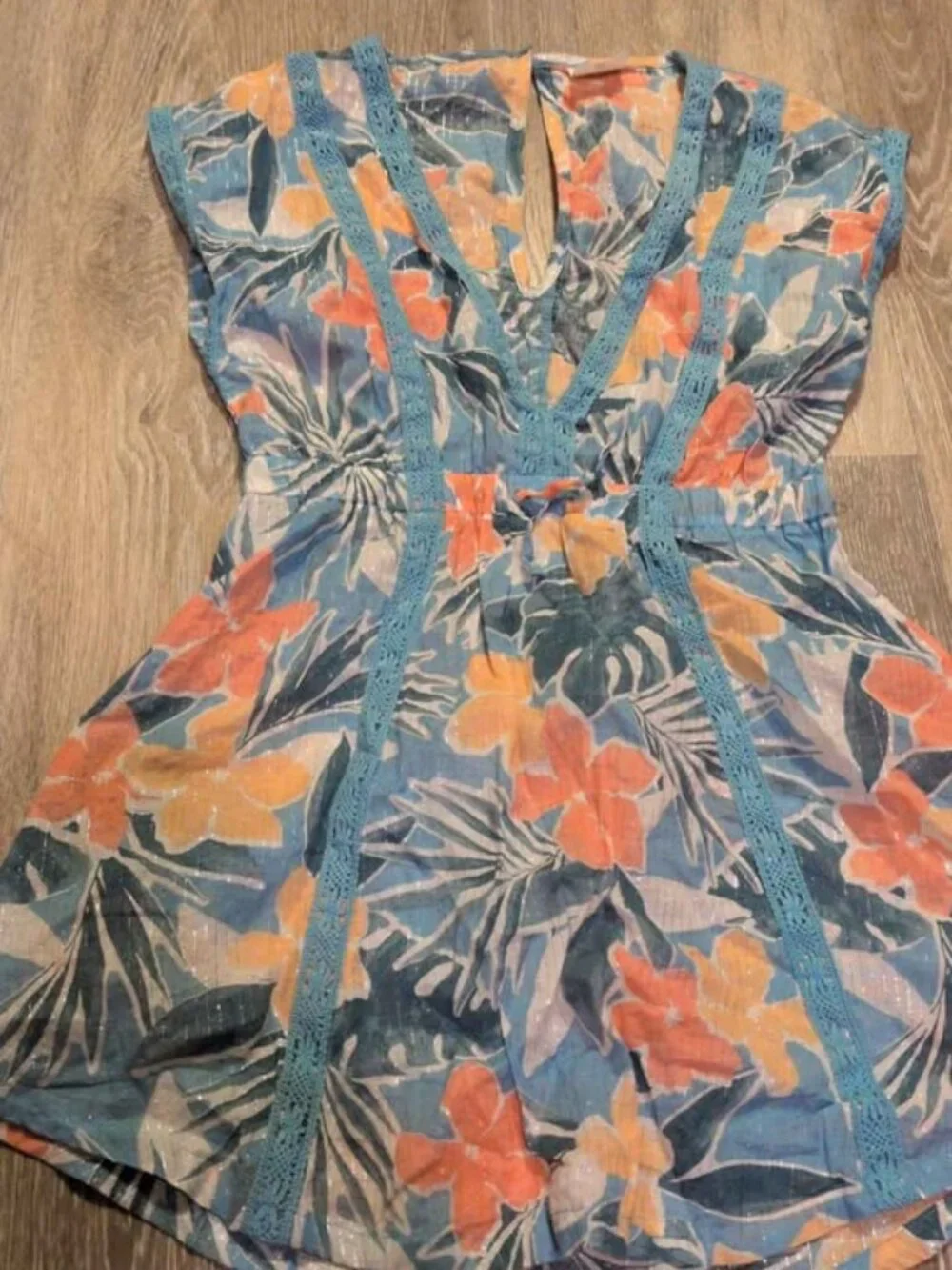 Abercrombie Kids Floral Tropical swim cover up Size 7/8